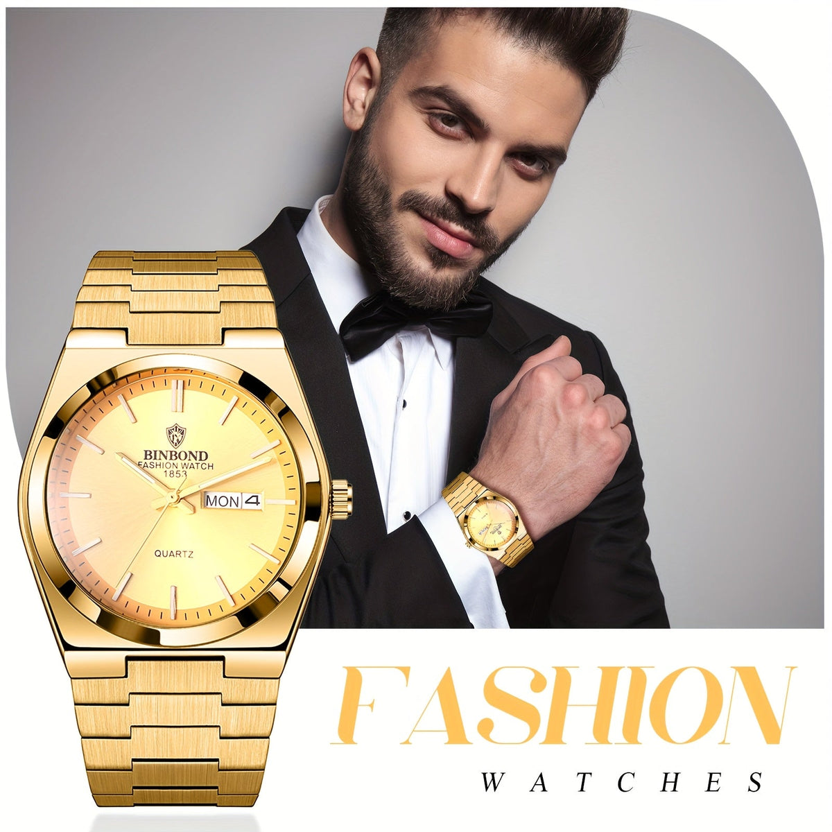 Montre à quartz pour homme en acier inoxydable – Cadran luminescent, calendrier avec date, montre-bracelet analogique business pour homme, cadran rond classique, bracelet en acier massif, plusieurs couleurs disponibles