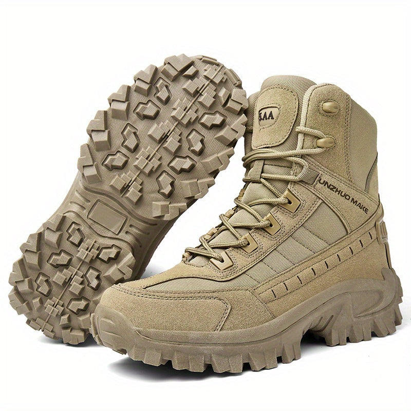 Bottes de randonnée tactiques montantes légères pour hommes – Bottes d'extérieur durables et antidérapantes pour la jungle, la chasse et les voyages d'aventure, toutes saisons, vert armée, marron foncé, sable, US 6,5-12