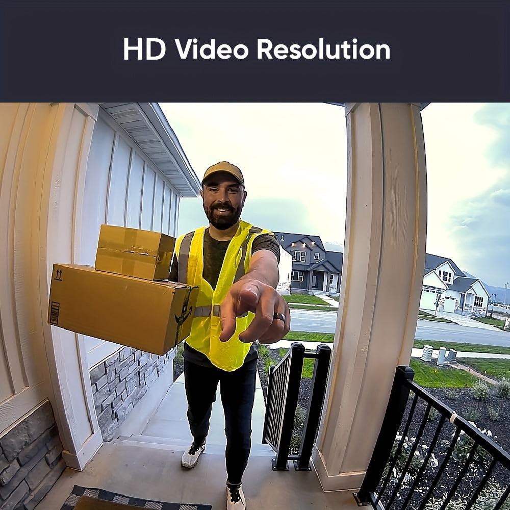 Sonnette vidéo sans fil avec caméra HD, vision nocturne, alertes de mouvement et audio bidirectionnel – Sonnette WiFi intelligente, visualisation mobile à distance, changeur de voix, batterie rechargeable, 2,4 GHz, sécurité domestique