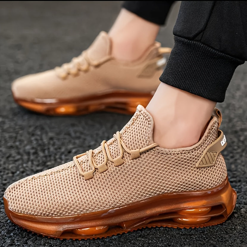 Baskets de running respirantes en maille pour homme avec semelle à coussin d'air – Chaussures de sport légères à lacets pour le trail, printemps et été, 4 coloris, pointures US 6,5–13