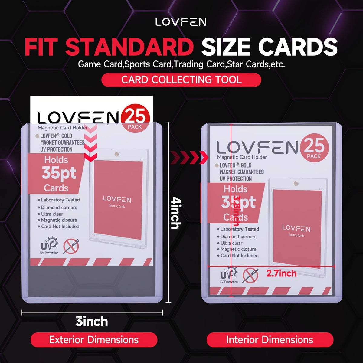 Lot LOVFEN de 2000 protecteurs rigides (Top Loaders) et 2000 pochettes souples – Étuis de 3x4 pour cartes à collectionner Pokémon, baseball, football et sport – Ensemble de rangement avec protecteurs rigides transparents et pochettes souples