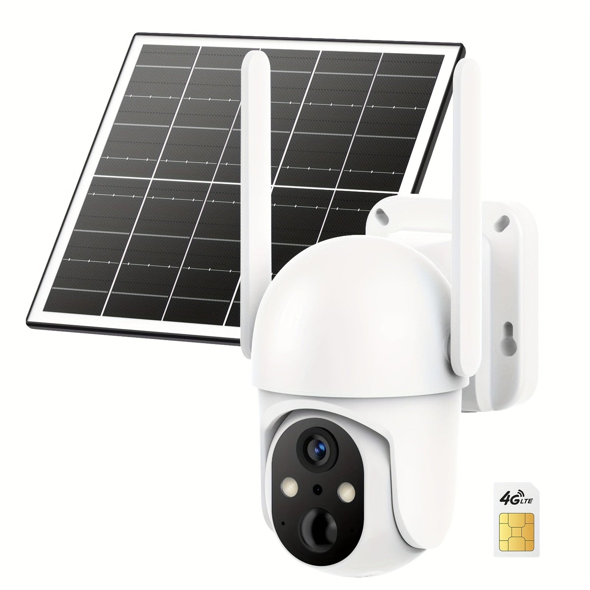 Caméra de surveillance solaire 4G LTE sans fil pour extérieur – Aucune connexion WiFi requise, vision nocturne 4K, vue en direct à 360°, audio bidirectionnel, caméra de chasse étanche pour la surveillance des fermes, ranchs et de la faune