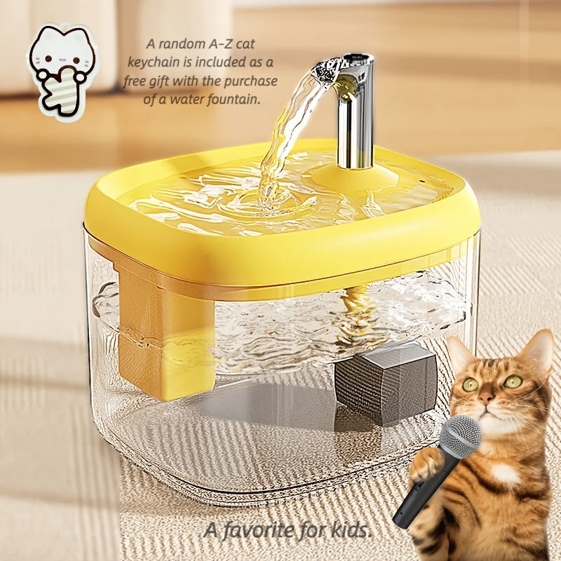 Fontaine à eau pour chat ultra silencieuse USB – Distributeur d'eau intelligent pour animaux à circulation entièrement automatique, sans pile, disponible en gris, blanc et jaune