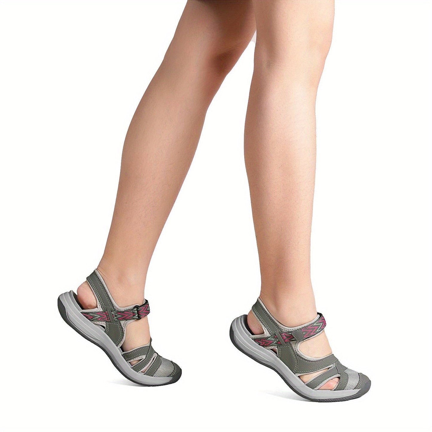 Women's Hiking Sandals Outdoor Sport Athletic – Breathable Soft Comfort Summer Walking Sandals Hook-Loop Closure Cap Toe TPR Sole Gift for Mom Daughter Ladies