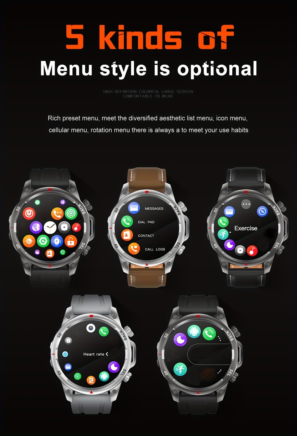 Montre connectée GPS pour homme – Écran HD 360×360, commande vocale IA, appels sans fil, NFC, boussole, éclairage LED, suivi de trajectoire, tracker de fitness pour sports de plein air, cadeau pour la fête des Pères