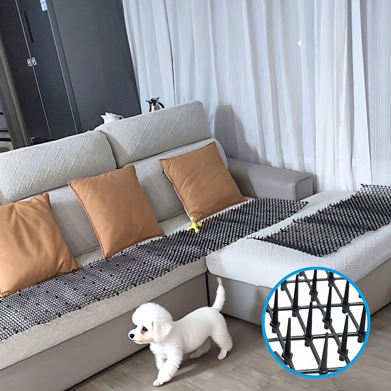 Tapis anti-chat à picots en plastique – Répulsif pour chat intérieur et extérieur de 2 m ou 4 m, empêche les chats d'accéder aux massifs de jardin, à la cour, aux canapés et aux meubles, bande de picots dissuasive sans danger, flexible et durable