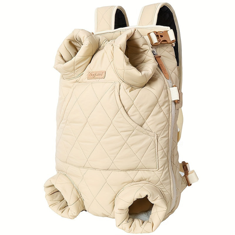 Sac à dos de transport frontal pour petits et moyens chiens - Porte-chien ventral mains libres avec pattes à l'extérieur, sac de transport ajustable pour randonnée et vélo, taille unique, 5 couleurs : rose, vert, noir, beige, gris