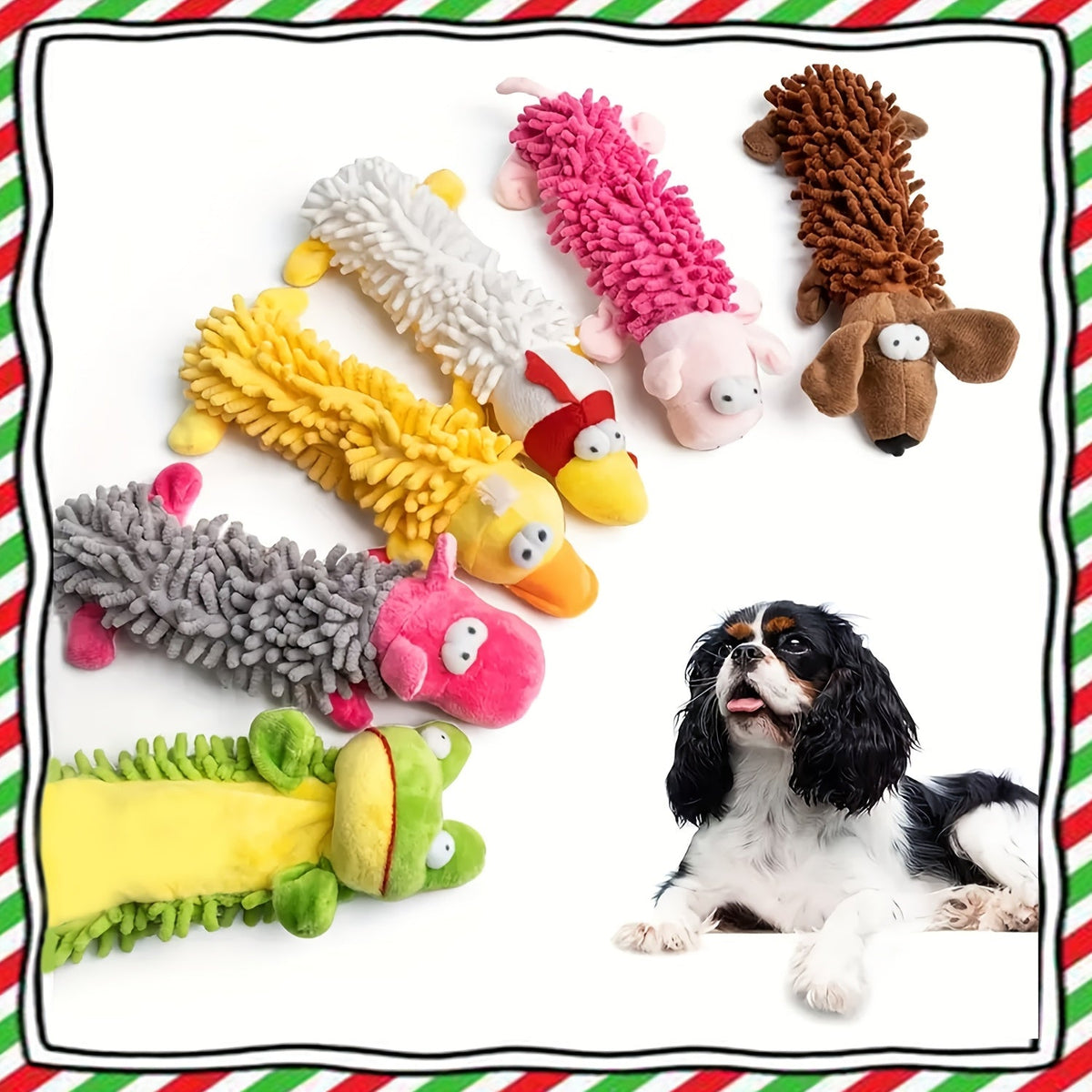 Lot de 6 jouets en peluche grinçants pour chien avec bruit de papier froissé – Jouets interactifs doux et résistants pour petits et moyens chiens, dressage de chiots, jeu en autonomie et complicité avec l'animal