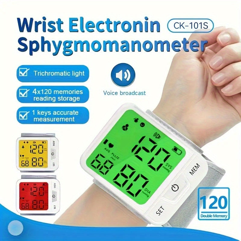 Tensiomètre au poignet numérique automatique – Grand écran LCD, fréquence cardiaque, détection de l'arythmie, portable pour usage domestique, seniors et adultes