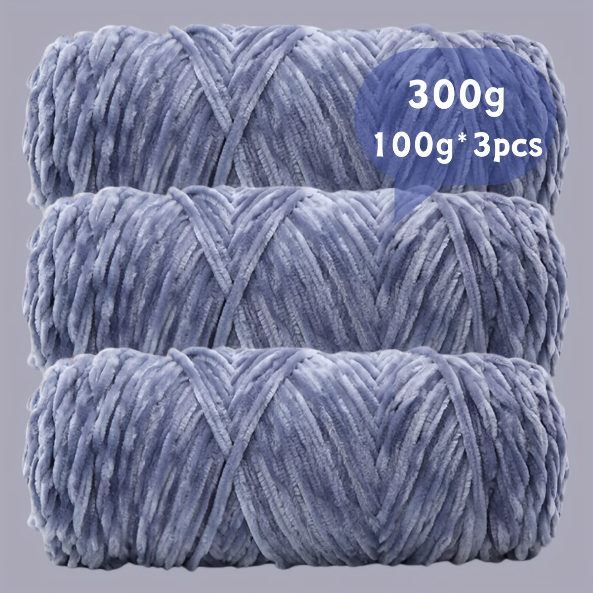 Fil chenille velours, lot de 3 pelotes de 300 g (3 x 100 g), laine douce et épaisse pour tricot et crochet, 47 couleurs, idéal pour débutants, artisanat de luxe pour pulls, écharpes, bonnets, poupées, sacs, amigurumi et projets DIY