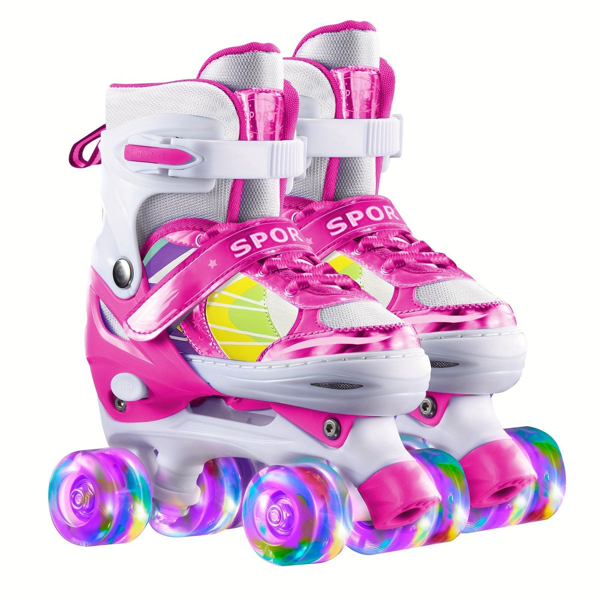 Adjustable Kids Roller Skates with Light-Up Wheels – Fun LED Rollerskates for Boys & Girls Ages 4–12, Youth & Toddler Sizes S/M/L, 9 Colors
