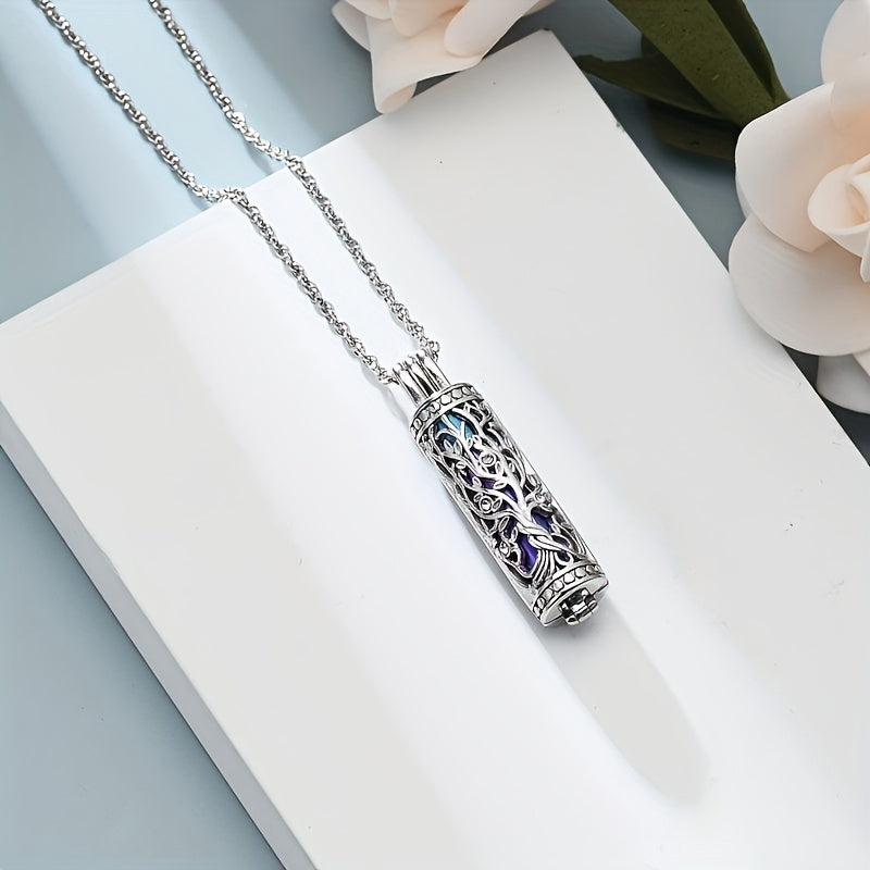 Lot de 3 colliers urnes funéraires - Élégants pendentifs commémoratifs cylindriques avec entonnoir de remplissage pour cendres humaines et d'animaux, bijoux souvenirs à partager pour le deuil d'un être cher
