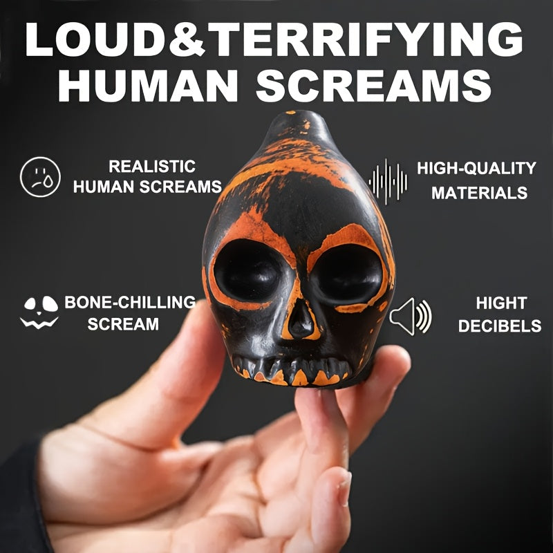 Sifflet de la mort aztèque, réplique d'instrument de musique en forme de crâne, fabriqué à la main en céramique – Cadeau unique pour les passionnés d'histoire, les collectionneurs et décoration d'Halloween, aucune pile nécessaire