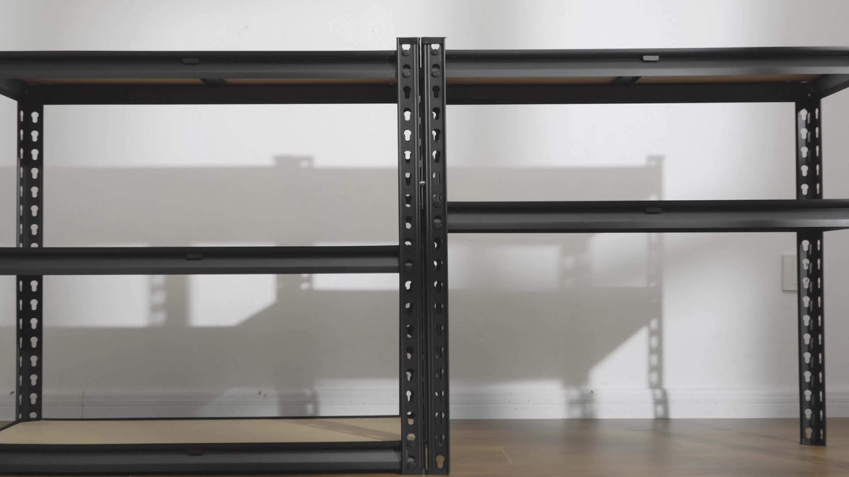 Étagère de rangement robuste en métal à 5 niveaux pour garage, 907 kg (2000 lb) – Étagère de rangement en acier réglable de 152 à 183 cm pour garage, sous-sol, garde-manger, cuisine et entrepôt, assemblage sans outils, noir
