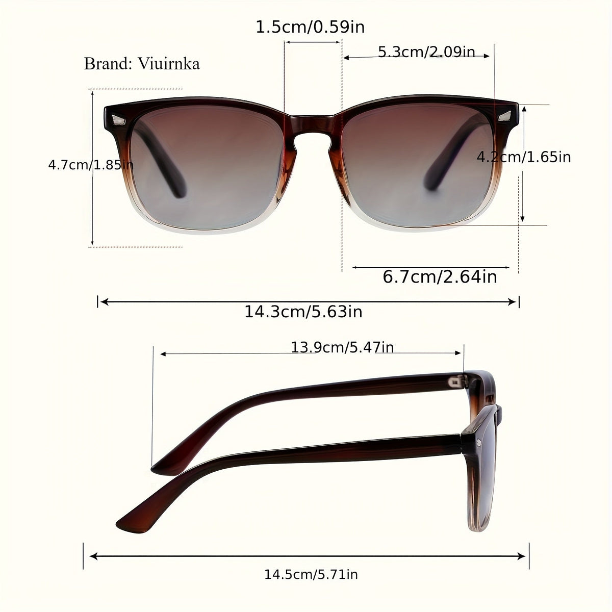Lunettes de soleil vintage polarisées unisexe, verres dégradés thé UV400 avec étui de protection, lunettes de conduite légères pour hommes et femmes