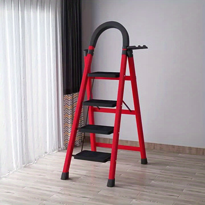 Escabeau pliant robuste, capacité 225 kg - Échelle portable antidérapante à 2/3/4/5 marches, plastique léger et durable, marchepied pliable pour la maison, la cuisine, le bureau et usage industriel