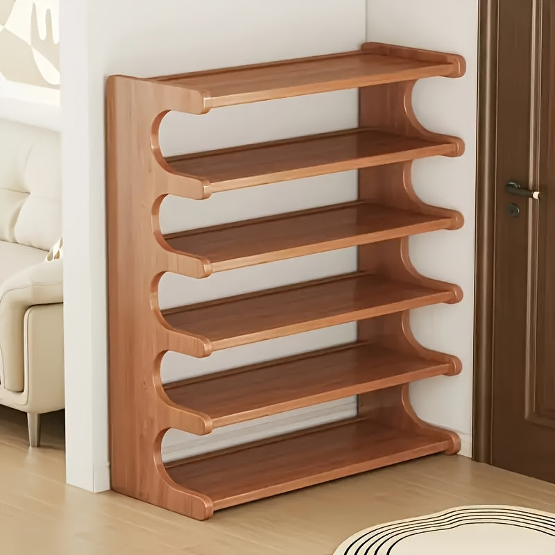 Meuble à chaussures 3/5/6 niveaux effet bois | Organisateur de rangement multi-niveaux gain de place | Étagère à chaussures sur pied facile à monter pour entrée, dortoir, placard ou chambre | Marron