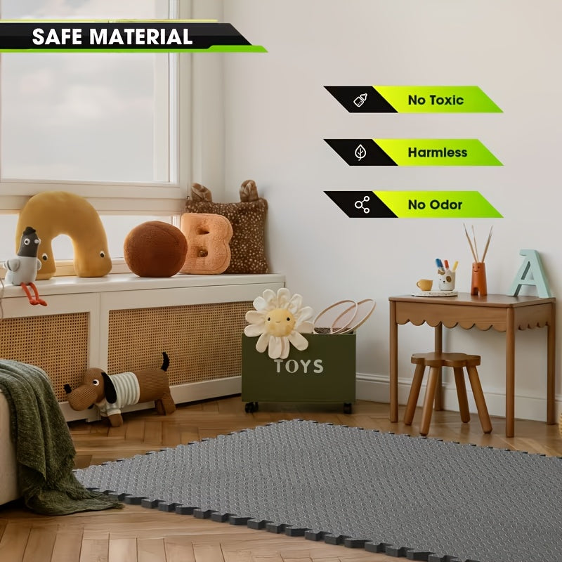 Dalles de sol emboîtables en mousse EVA, lot de 20 ou 60 – Tapis de puzzle épais, antidérapants, imperméables et résistants aux chocs pour salle de sport à domicile, yoga, musculation et exercices, noir