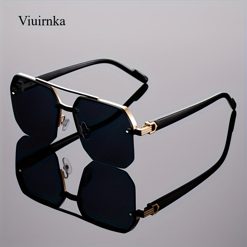 Lunettes vintage semi-cerclées mode unisexe – Monture légère en polycarbonate avec charnières métalliques, lunettes décoratives pour fêtes, école, usage quotidien, Halloween, Noël et occasions festives
