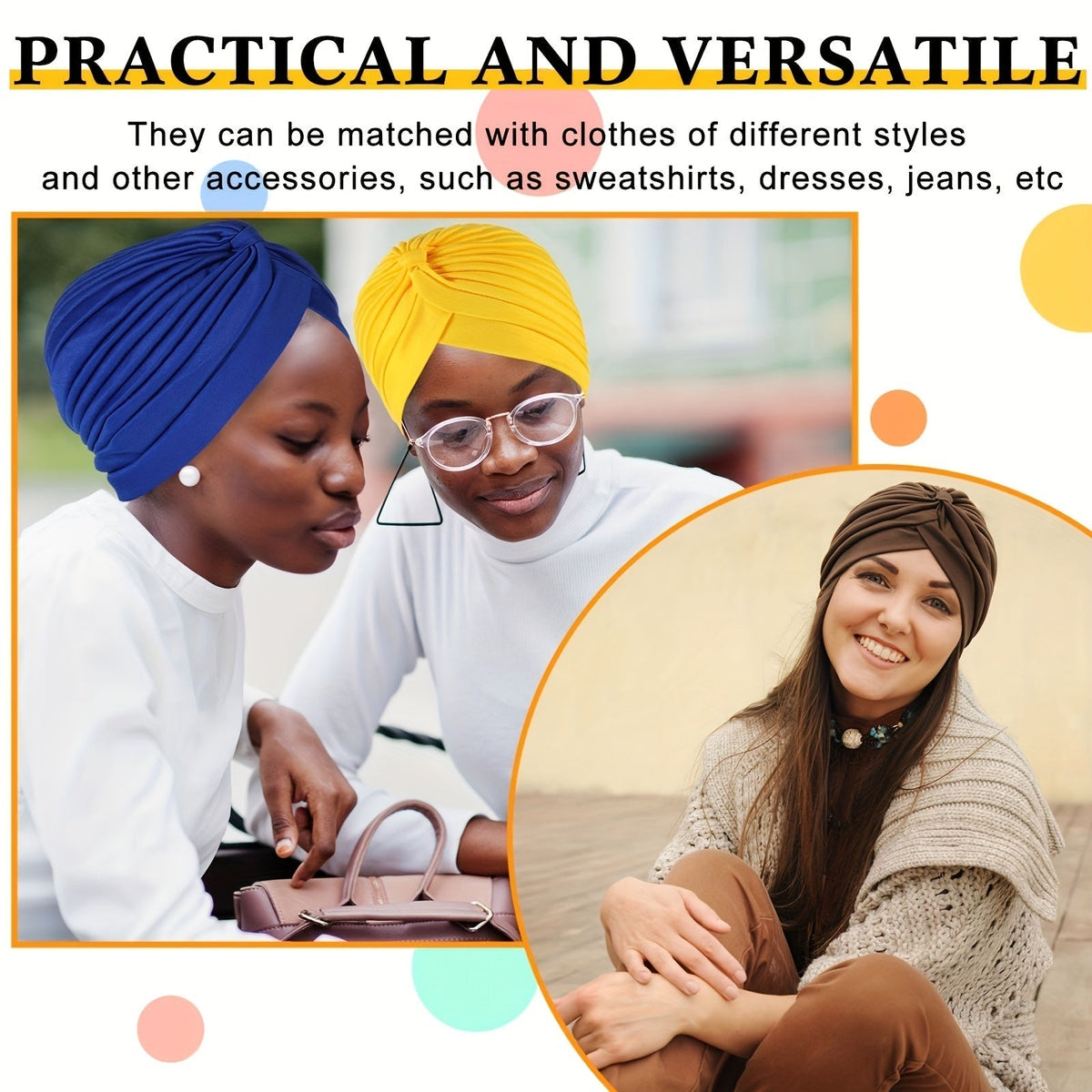 Lot de 15 turbans bohèmes pour femmes – Foulards plissés pré-noués, bandeaux torsadés multicolores et bonnets, bandeaux ultra-doux et respirants pour chimio, perte de cheveux et style quotidien