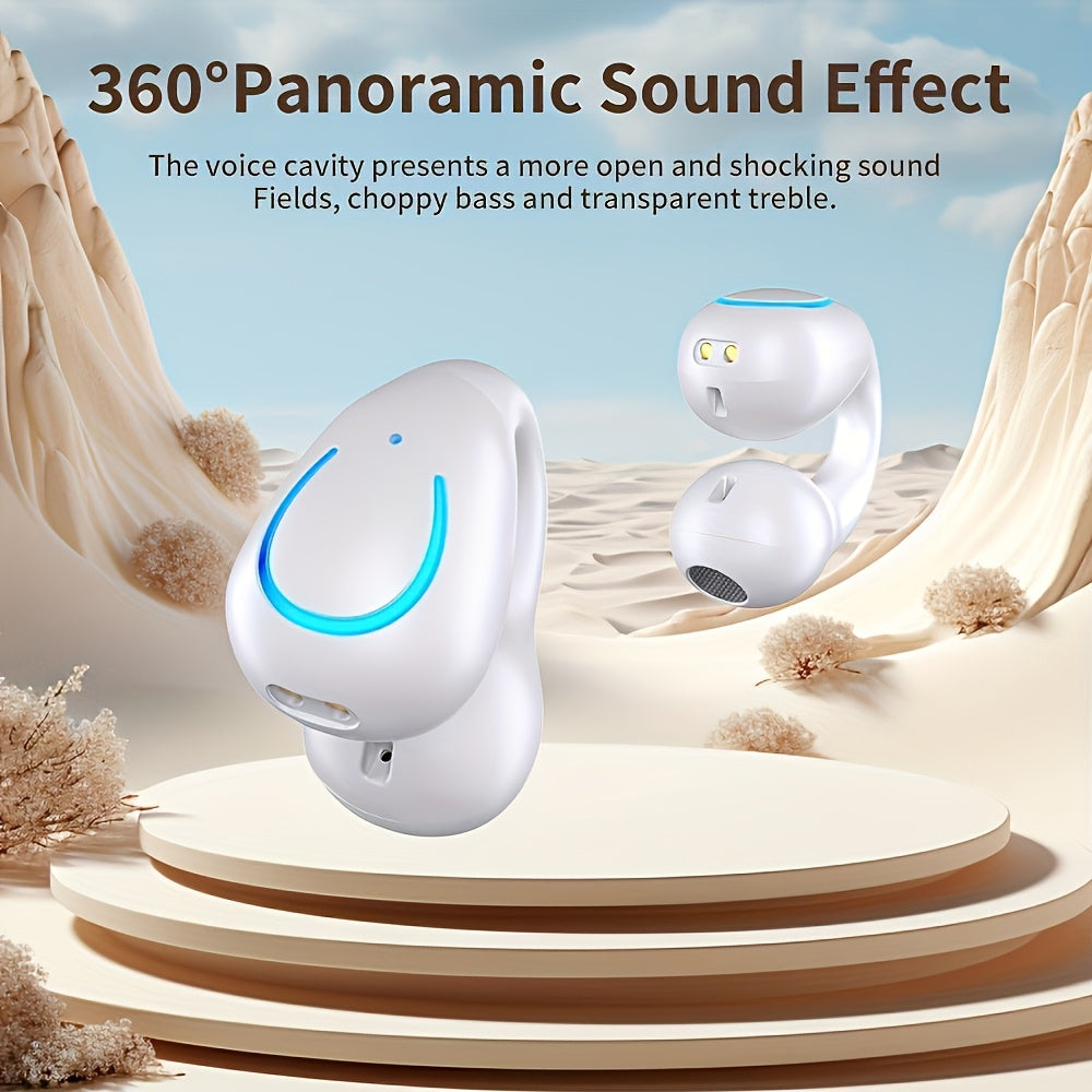 Écouteurs sans fil à conduction ouverte Bluetooth 5.4 TWS, perception ambiante à 360 degrés, appels clairs ENC, commandes tactiles, confort toute la journée, écouteurs de sport et de fitness, maintien sûr, conception véritablement ouverte