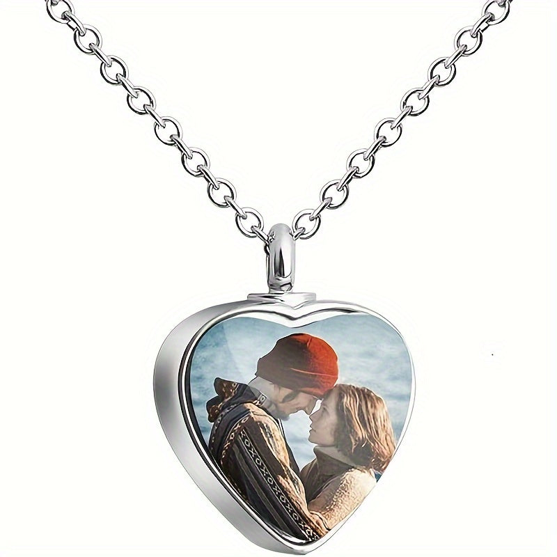 Collier photo personnalisé, pendentif commémoratif – Bijou souvenir en métal avec chaîne, cadeau d'anniversaire ou de deuil d'animal pour homme et femme, collier commémoratif unisexe argenté