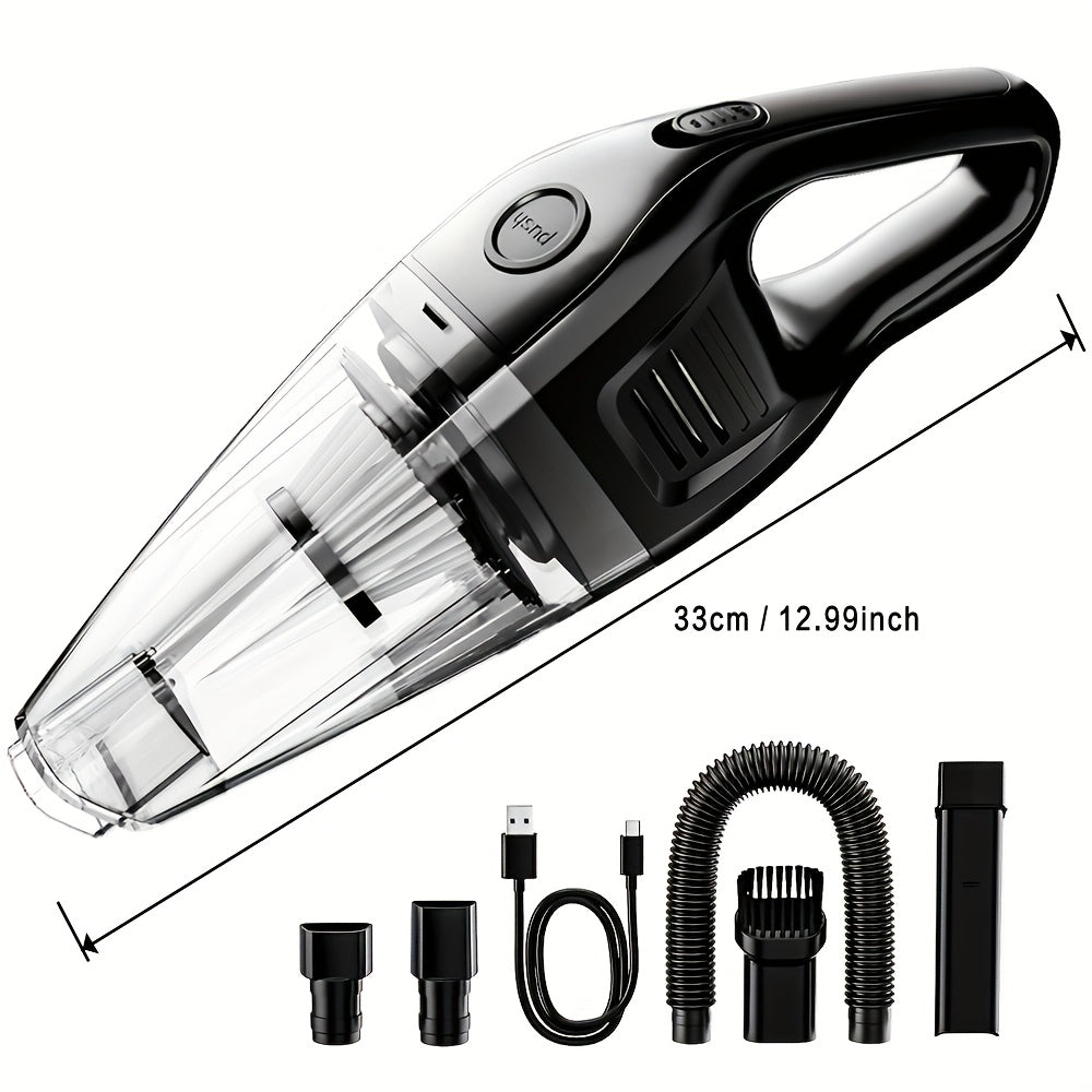 Aspirateur à main rechargeable sans fil – Aspiration puissante de 6 kPa, 40 dB silencieux, mini aspirateur portable pour poils d'animaux, voiture, clavier, nettoyage de bureau et maison avec suceur plat