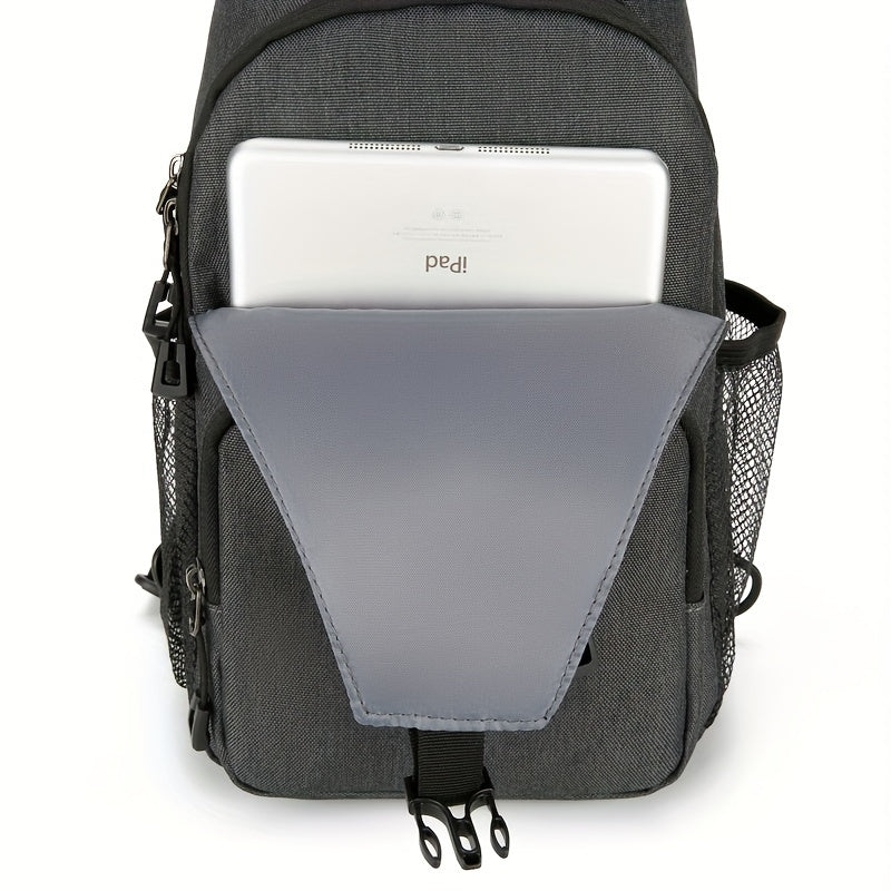 Sac à bandoulière grande capacité pour hommes et femmes – Sac de voyage polyvalent style sport brodé avec fermeture éclair sécurisée, idéal pour les trajets quotidiens mains libres et les activités en plein air, plusieurs coloris disponibles