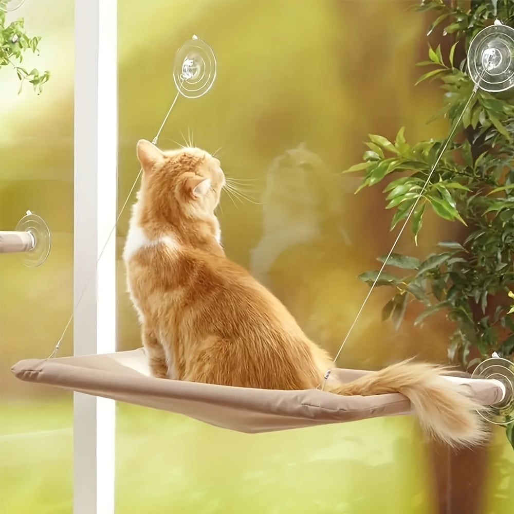 Hamac de fenêtre pour chat avec ventouses – Perchoir en peluche ultra-douce pour chats d'intérieur, couchage confortable comme un nuage, fixation sécurisée, siège de fenêtre gain de place pour chat