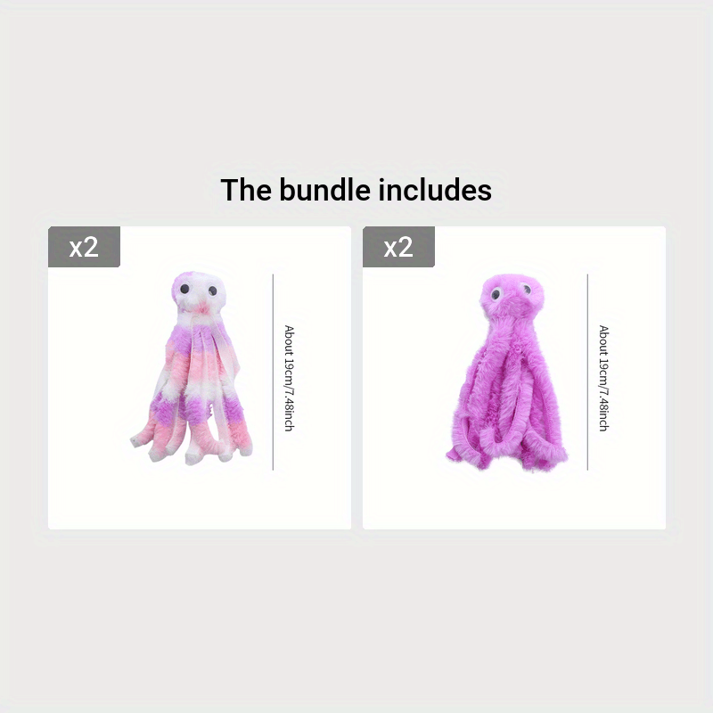 Jouet pour chat pieuvre mignon – Peluche à mâcher résistante aux morsures pour chats et chatons, jouet interactif pour le nettoyage des dents pour jeu en intérieur, peluche douce avec herbe à chat