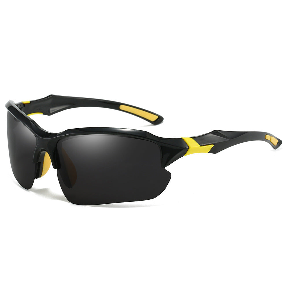 Lunettes de soleil sport polarisées demi-monture pour hommes, protection UV400, lunettes légères pour le ski, la conduite, la course, la pêche et les activités en plein air, lot de 3 ou lot de 10