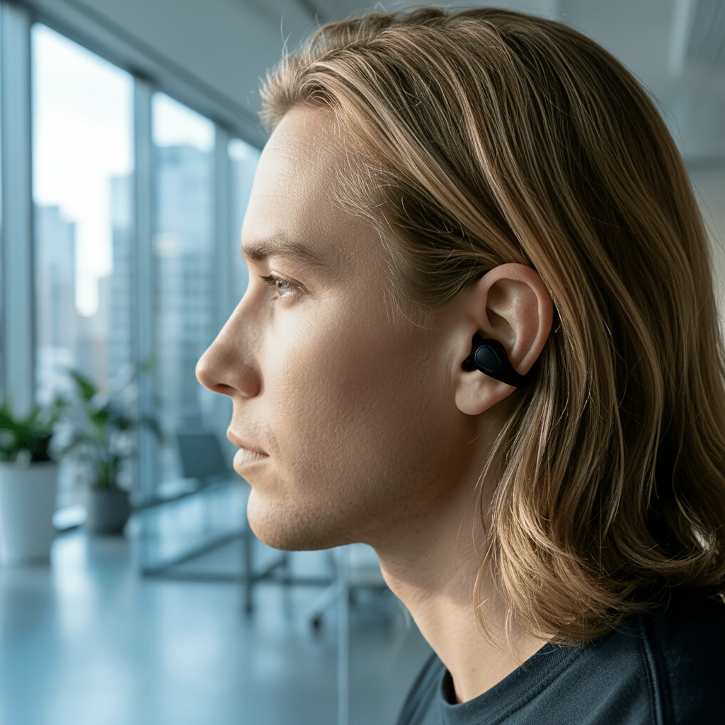 Écouteurs sans fil à conduction ouverte Bluetooth 5.4 TWS, perception ambiante à 360 degrés, appels clairs ENC, commandes tactiles, confort toute la journée, écouteurs de sport et de fitness, maintien sûr, conception véritablement ouverte