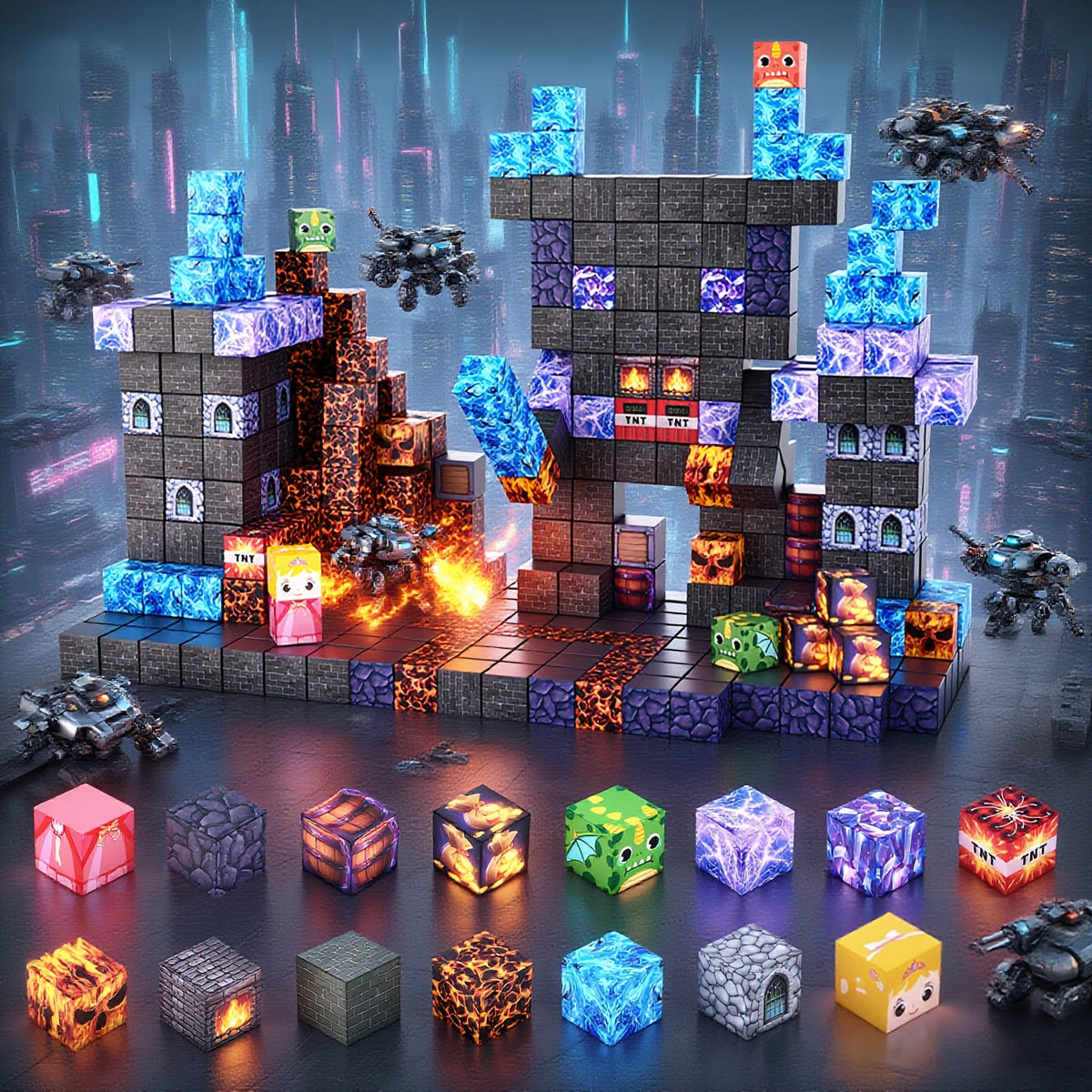Kit de blocs de construction magnétiques, 100 ou 162 pièces - Ensemble de construction éducatif STEM, tuiles magnétiques pour garçons et filles, jouet de construction créatif en 3D, cadeau d'anniversaire, de Pâques ou de Noël pour enfants