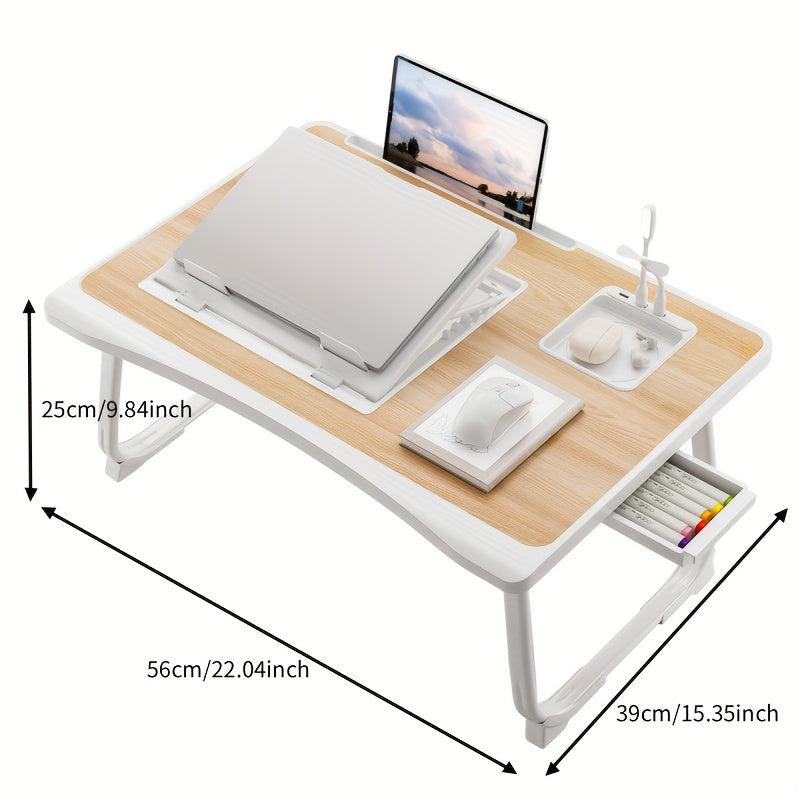 Table plateau pliable pour ordinateur portable, support de lit portable pour manger, lire ou écrire sur un lit, un canapé ou au sol – Robuste et léger