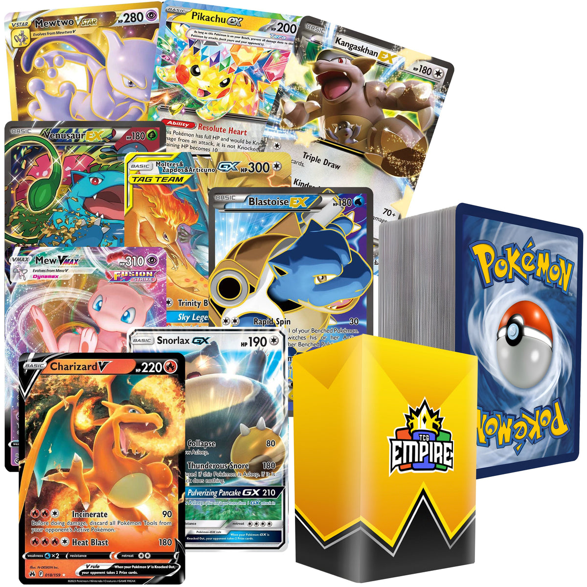 Lot Pokémon 151 Classics : plus de 100 cartes JCC authentiques – 1 carte Ultra ou Double Rare garantie parmi les 151 originaux | Dracaufeu, Pikachu, Mewtwo | Holos et Rares inclus | Cadeau pour enfants et collectionneurs
