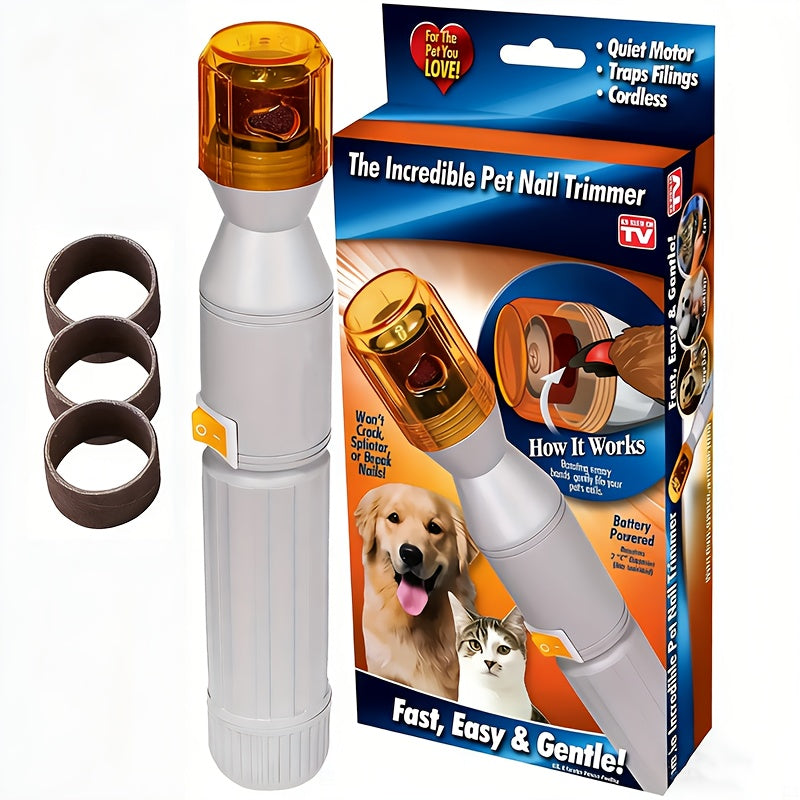 Lime à griffes pour chiens et chats – Ponceuse électrique silencieuse avec 3 embouts, outil de soin et de polissage indolore, rechargeable par USB pour toutes les races