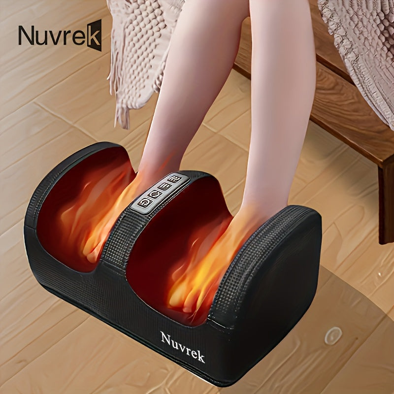 Appareil de massage des pieds chauffant pour la circulation et la relaxation – Pétrissage profond Shiatsu, compression d'air, masseur de pieds électrique, cadeau pour la fête des pères et la fête des mères