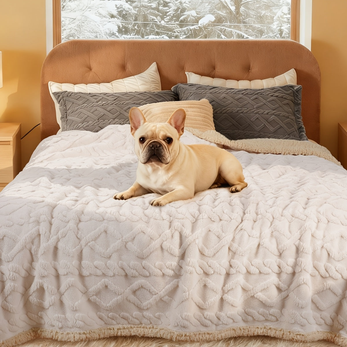 Couverture imperméable pour animaux, jeté réversible en polaire Sherpa, protège-canapé et lit pour chiens et chats, lavable en machine, tailles S, M, L, XL, gris clair, kaki, beige, gris foncé