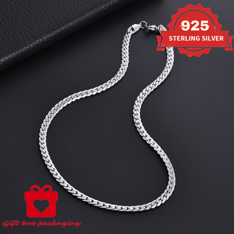 Collier chaîne serpent en argent sterling 925 fait main pour hommes et femmes – Maille serpentine délicate, coffret cadeau inclus, 45–60 cm, cadeau idéal pour un anniversaire, Noël et la Saint-Valentin (6,25 g)