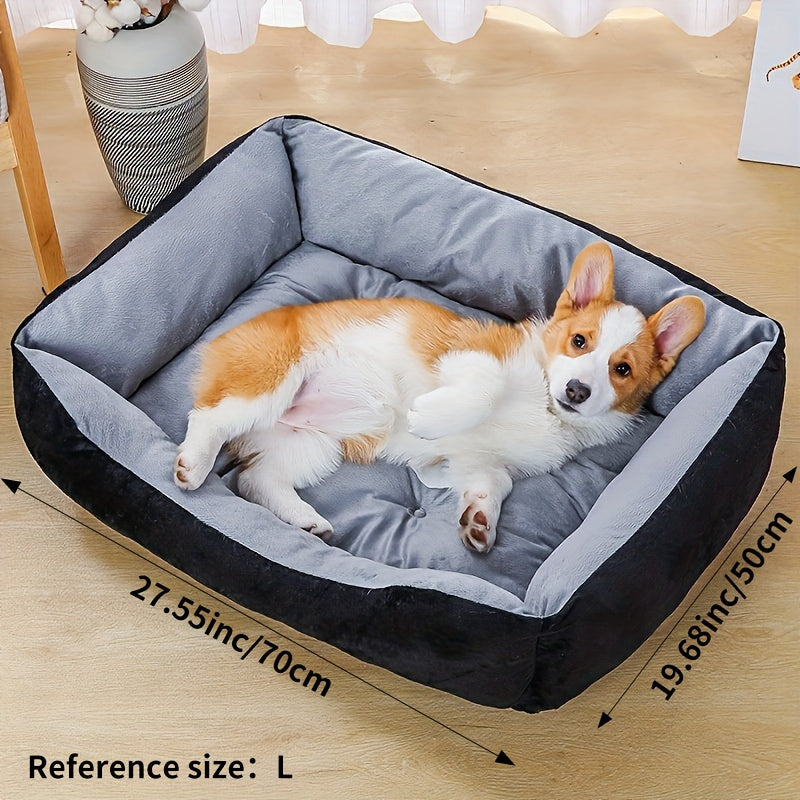 Panier pour chien et chat toutes saisons avec garnissage en coton PP haute résilience – Matelas orthopédique en peluche pour chiens et chats de petite, moyenne et grande taille, 5 tailles, panier apaisant anti-anxiété lavable