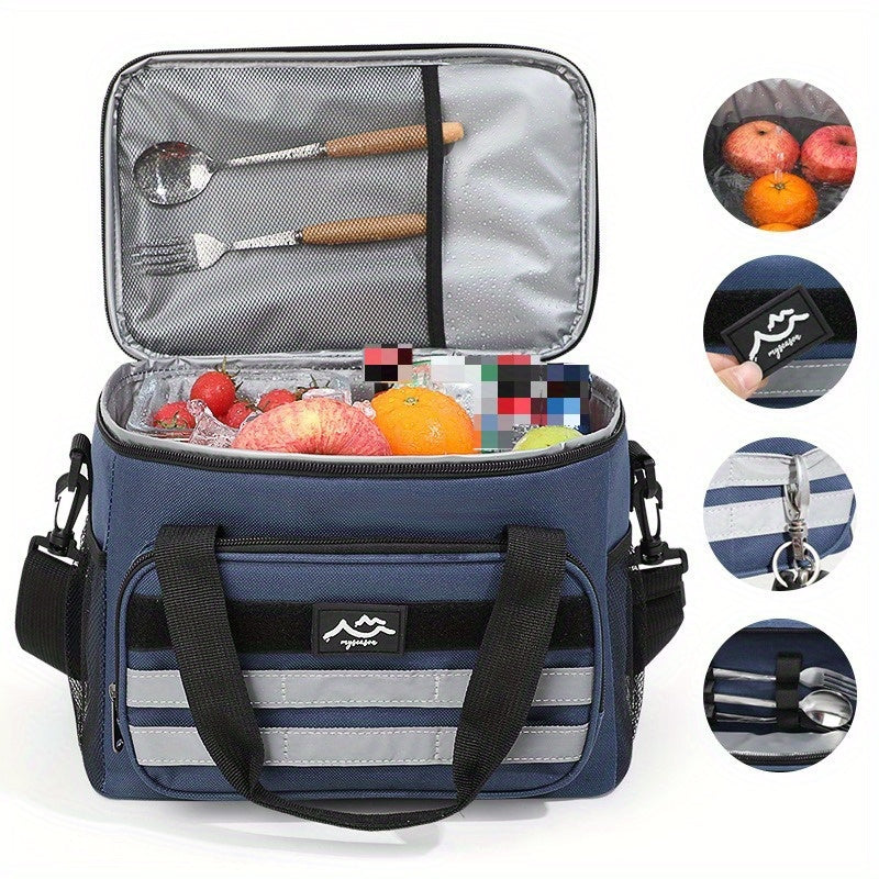 Sac isotherme grande capacité, étanche et portable pour pique-nique, camping, plage et déjeuner, sac isotherme souple et résistant avec isolation épaisse - Noir, bleu marine, gris, kaki