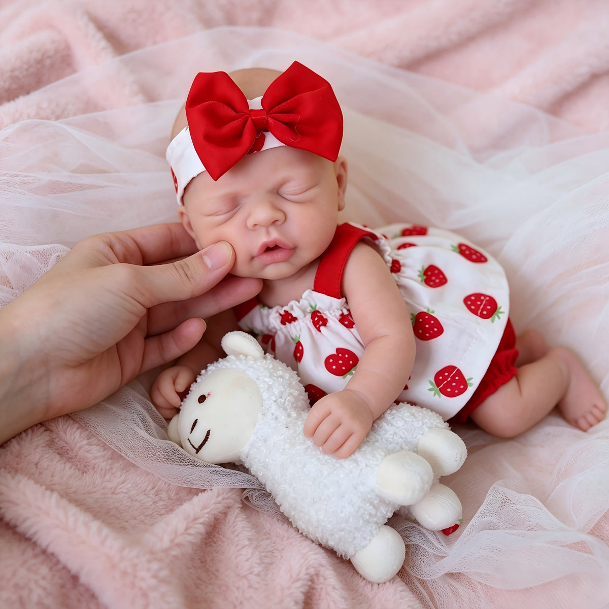 Poupée bébé en silicone plein corps 12 pouces, poupée nouveau-né réaliste avec peau douce au toucher réel, yeux fermés - inclut vêtements, biberon, tétine et carte de naissance, cadeau pour les fêtes, Noël et anniversaire