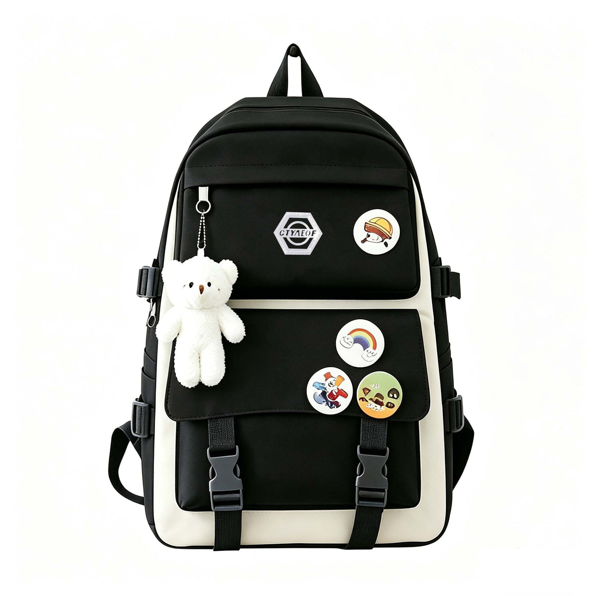 Ensemble de sac à dos scolaire pour fille 5 pièces, sac léger et mignon avec fourre-tout, trousse et porte-monnaie - Sac à dos étudiant durable pour l'école, la randonnée et un usage quotidien