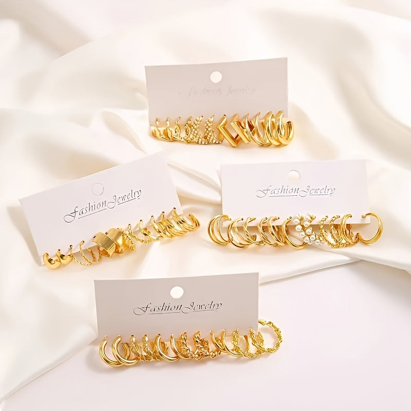 Lot de 48 boucles d'oreilles perles fantaisie pour femmes – Assortiment de modèles à puce et pendants, boucles d'oreilles hypoallergéniques couleur argent pour le quotidien, les vacances, les rendez-vous et les cadeaux de fêtes
