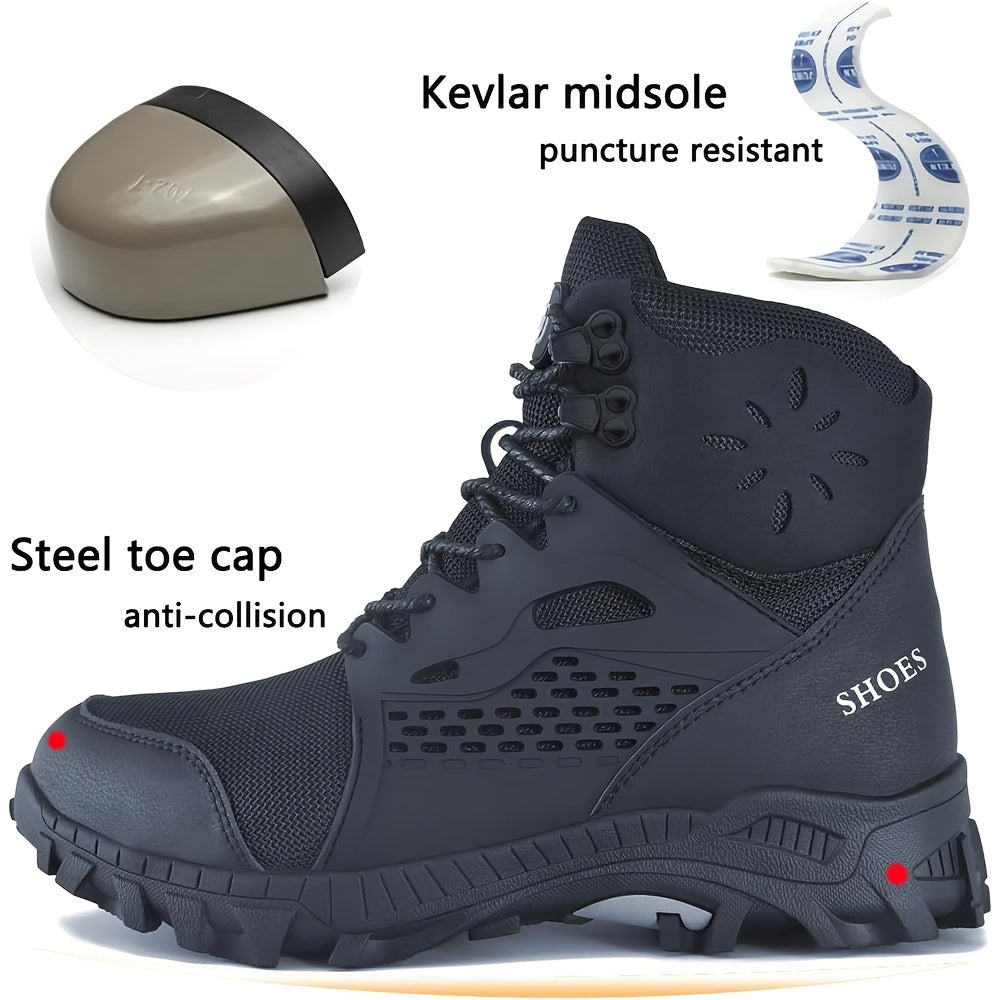 Steel Toe Boots for Men & Women β Waterproof Work Construction Safety Shoes with Anti-Piercing Kevlar Midsole, Non-Slip Rubber Sole, ASTM F2413-18 Compliant, Sizes US 4.5β13.5, Black