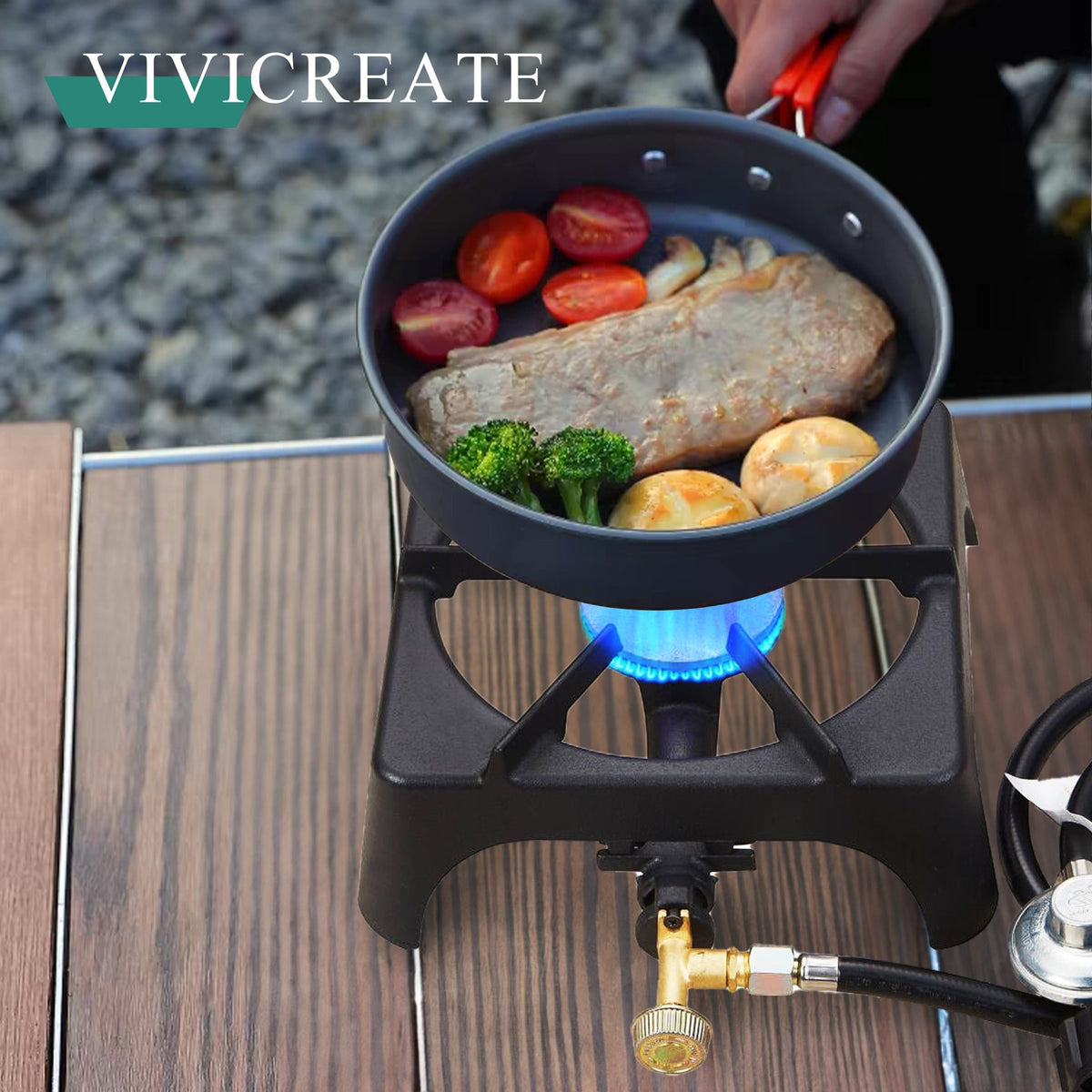 Réchaud de camping portable au propane à 1 ou 2 brûleurs - Réchaud à gaz d'extérieur avec régulateur et tuyau certifiés CSA pour le camping, le barbecue, le brassage maison, la friture de dinde et la cuisine de patio