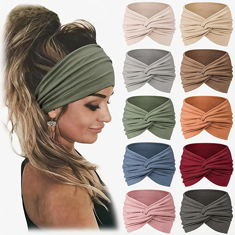 Lot de 10 élastiques à cheveux bohèmes pour femme – Bandeaux élastiques antidérapants et respirants pour la course, le yoga, le sport et le maquillage, accessoires pour cheveux bohèmes confortables, cadeau d'anniversaire et de vacances