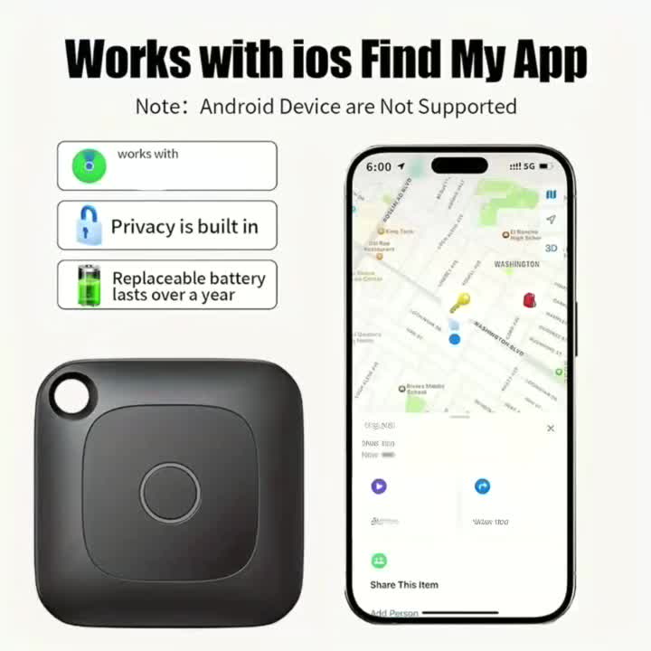 Traceur d'objets intelligent Bluetooth WeTag, mini localisateur GPS 1,43" pour clés, portefeuille, bagages, voiture, sacs – Alarme à haut décibel, contrôle par application – Pack de 1/2/4/8 – Cadeau pour voyageurs