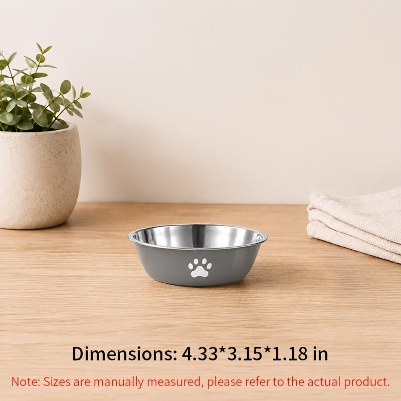 Stainless Steel Pet Bowl with Non-Slip Base β Colorful Printed Food & Water Dish for Cats and Dogs, Durable Easy-Clean Feeding Bowl for Small Medium Large Pets