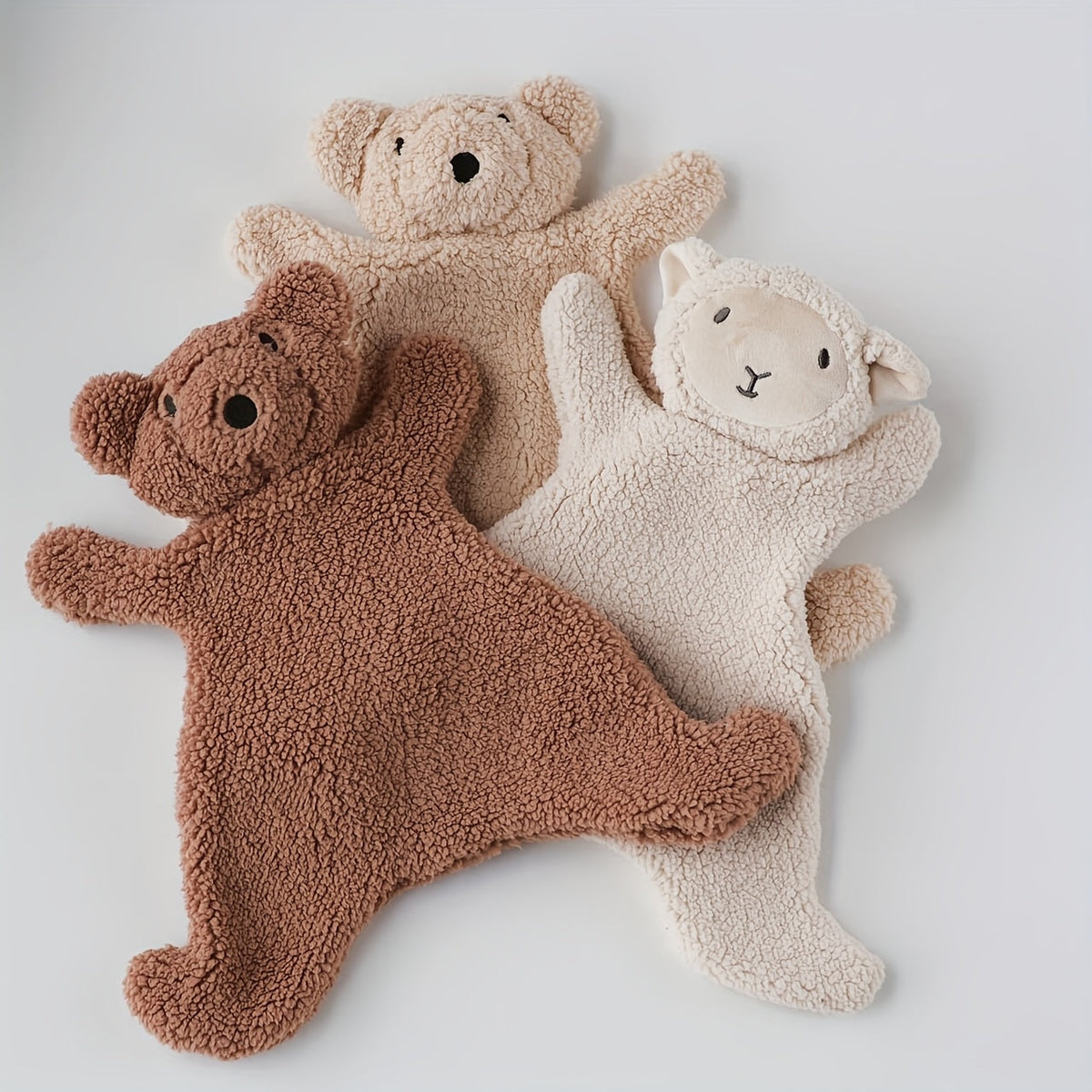 Poupée en peluche animale style nordique pour bébés et nouveau-nés - Jouet en peluche ours et agneau doux et mignon, jouet de confort sensoriel douillet pour nourrissons et tout-petits, cadeau de fête prénatale, cadeau de Noël et d'anniversaire